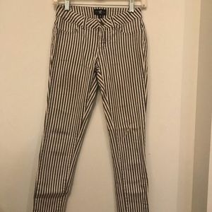 Black & White Striped Skinny Jeans